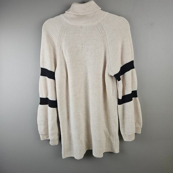 Arket Turtleneck Wool Sweater Black & Ivory Striped Long Sleeved Women’s Size XS - Picture 2 of 10